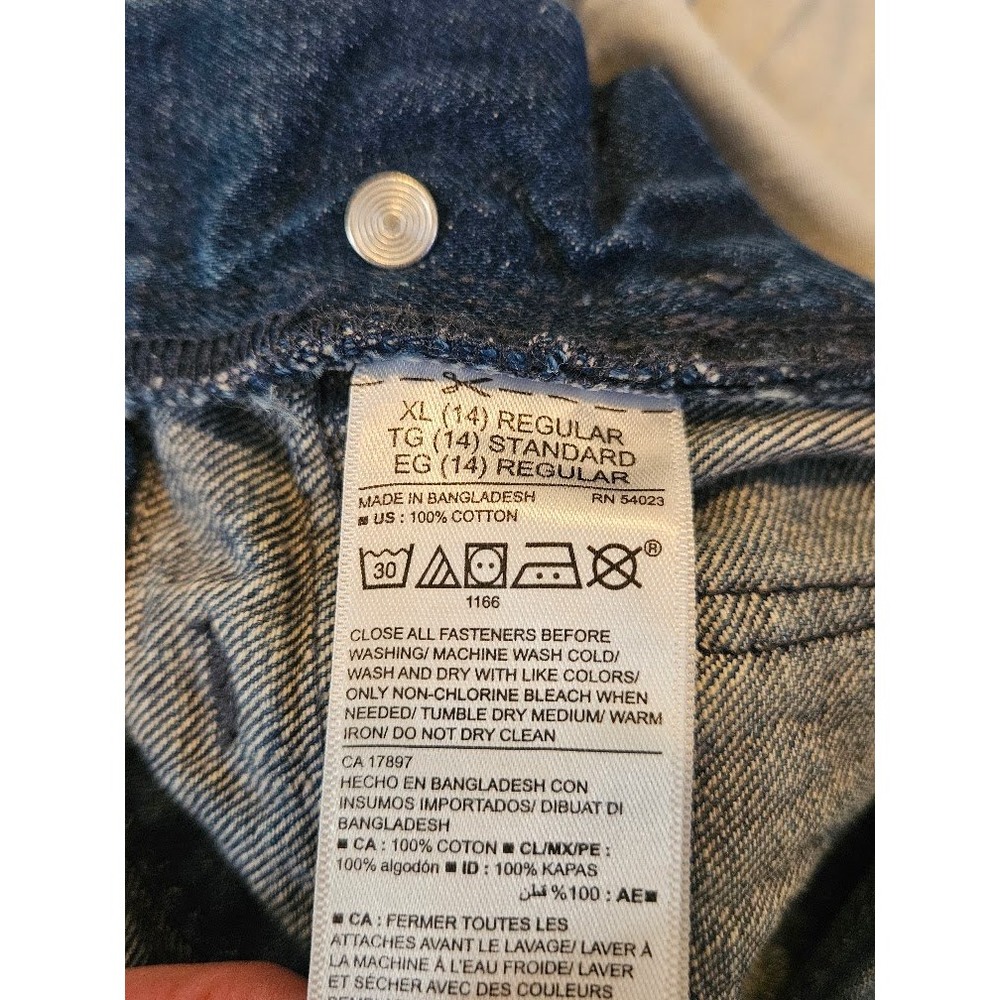 Old Navy Denim Shortalls XL 14 Blue Medium Wash Cotton Overalls - Picture 5 of 7